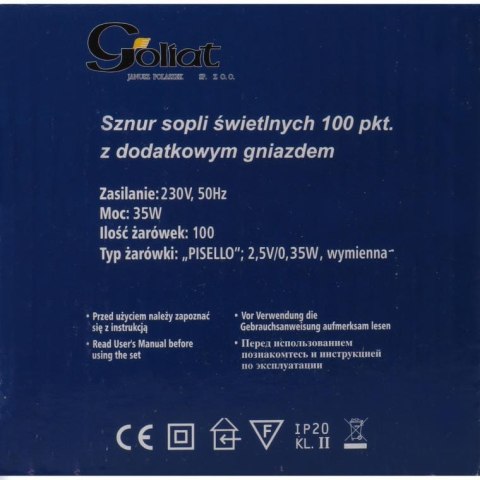 Kurtyna świetlna Śnieżynki 100 lampek z dodatkowym gniazdem, 6,5m, na baterie, do użytku zewnętrznego