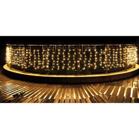 Kurtyna świetlna Śnieżynki 100 lampek z dodatkowym gniazdem, 6,5m, na baterie, do użytku zewnętrznego