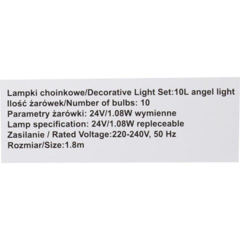 Lampki choinkowe 10 led aniołki na sznurze