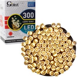 Lampki choinkowe 300 LED z programatorem, wewnętrzne i zewnętrzene, ciepły biały