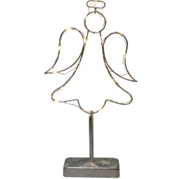 Metalowy Anioł z LEDowymi światłami zasilany bateriami - biały