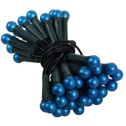 Niebieskie Lampki-Perły Choinkowe 50L na Zielonym Kablu, 220-240V, Długość 3m