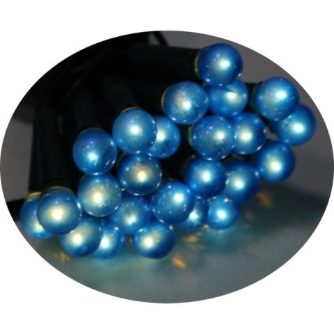 Niebieskie Lampki-Perły Choinkowe 50L na Zielonym Kablu, 220-240V, Długość 3m