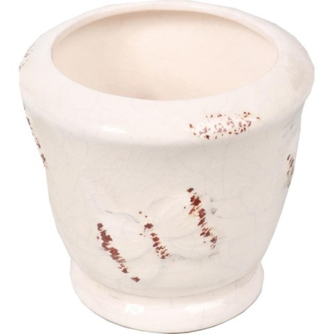 Osłonka ceramiczna wazonik w białym kolorze 10x9 cm