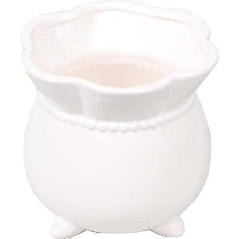 Osłonka ceramiczna wazonik w białym kolorze 11x11 cm
