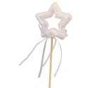 Pik styropianowy gwiazda z kokardką w kolorze białym
