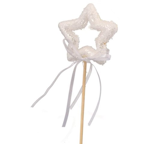 Pik styropianowy gwiazda z kokardką w kolorze białym