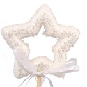 Pik styropianowy gwiazda z kokardką w kolorze białym