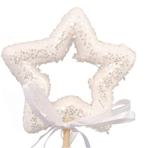 Pik styropianowy gwiazda z kokardką w kolorze białym