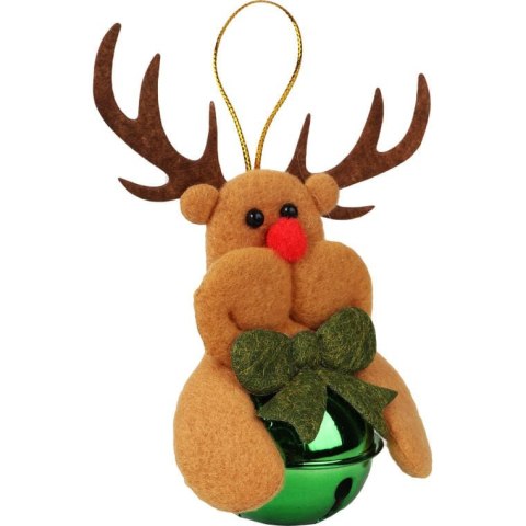 Pluszowy Renifer z Dzwoneczkiem - Zawieszka 10cm