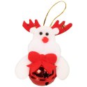 Pluszowy Renifer z Dzwoneczkiem - Zawieszka Biały 10cm