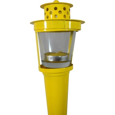 Pochodnia metalowa z citronellą do odstraszania owadów - żółta