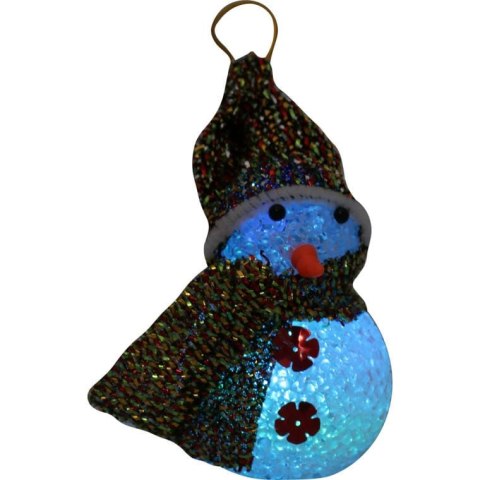 Podświetlany Bałwanek LED z Zmieniającymi się Kolorami, 12.5cm, Biały, Zasilany Bateriami