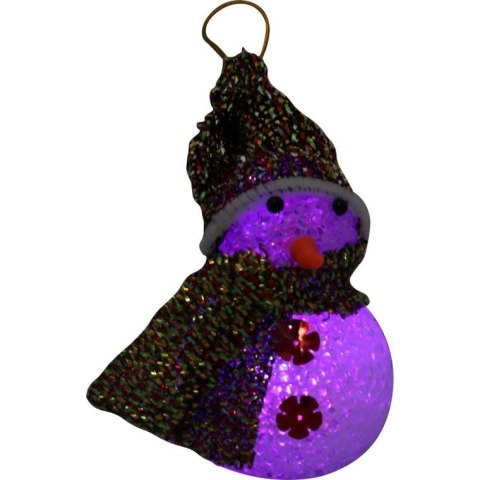 Podświetlany Bałwanek LED z Zmieniającymi się Kolorami, 12.5cm, Biały, Zasilany Bateriami