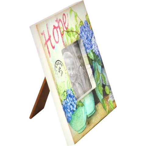 Ramka na zdjęcie stojąca kremowa postarzana 14,5 x 14,5 cm