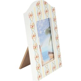 Ramka na zdjęcie stojąca kremowa z kwiecistymi zdobieniami