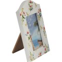 Ramka na zdjęcie stojąca kremowa z motywem kwiatowym 8,5 cm x 11,7 cm