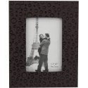 Stojąca ramka na zdjęcie z czarną tkaniną i wzorkami 15x19 cm