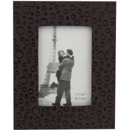 Stojąca ramka na zdjęcie z czarną tkaniną i wzorkami 15x19 cm