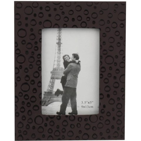Stojąca ramka na zdjęcie z czarną tkaniną i wzorkami 15x19 cm