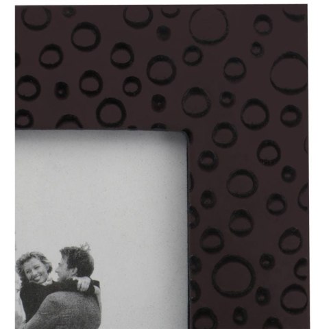 Stojąca ramka na zdjęcie z czarną tkaniną i wzorkami 15x19 cm