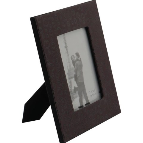 Stojąca ramka na zdjęcie z czarną tkaniną i wzorkami 15x19 cm