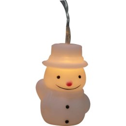 Świąteczne Lampki-Bałwanki LED na Sznurze, Zasilane Bateriami, 10 szt.