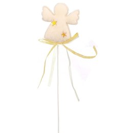 Świąteczny Pik Anioł z Filcu w Kolorze Kremowym ze Złoceniami