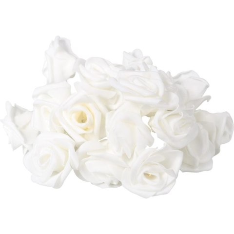 Świąteczny Sznur Ozdobny z Białymi Różami LED o Długości 3m