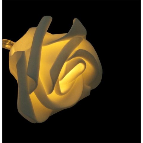 Świąteczny Sznur Ozdobny z Białymi Różami LED o Długości 3m