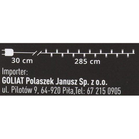 Świąteczny Sznur Ozdobny z Białymi Różami LED o Długości 3m