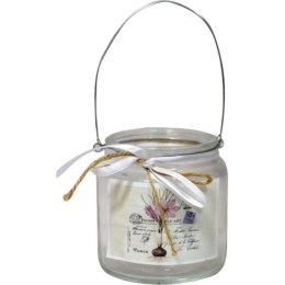 Świecznik Szklany w Słoiku z Uchwytem - Dekoracja Wnętrza/Tarasu