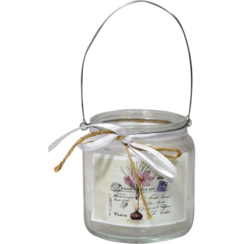 Świecznik Szklany w Słoiku z Uchwytem - Dekoracja Wnętrza/Tarasu