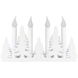 Świecznik adwentowy 3D w kształcie choinki zasilany bateryjnie - biały