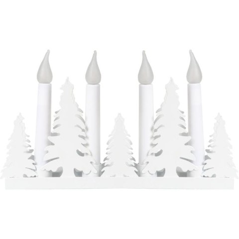 Świecznik adwentowy 3D w kształcie choinki zasilany bateryjnie - biały
