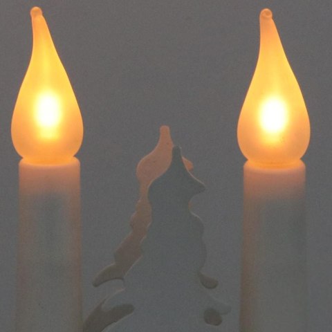 Świecznik adwentowy 3D w kształcie choinki zasilany bateryjnie - biały