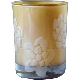 Świecznik szklany w kolorze różowym 7,5x10 cm