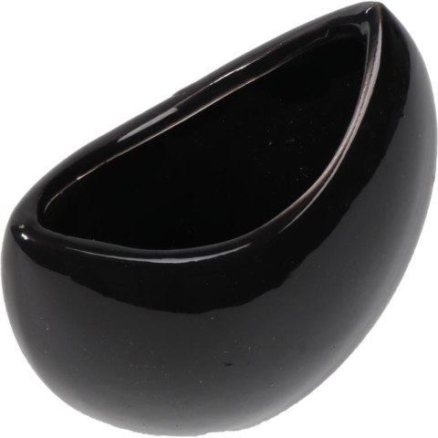 Wazon ceramiczny łódka w kolorze czarnym 10 cm
