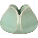 Wazonik ceramiczny w kształcie kwiatu turkusowy 10x8 cm