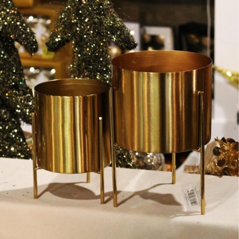 ZŁOTA OSŁONKA METALOWA NA TRZECH NÓŻKACH 17 CM