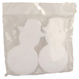 Zestaw 2 Bałwanów-Zawieszek z Pianki, Białe, Wysokość 12,5cm