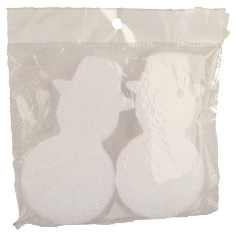 Zestaw 2 Bałwanów-Zawieszek z Pianki, Białe, Wysokość 12,5cm