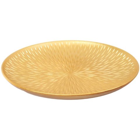 Zestaw 2 Złotych, Drewnianych Tac Okrągłych o Średnicy 40 cm i 30 cm