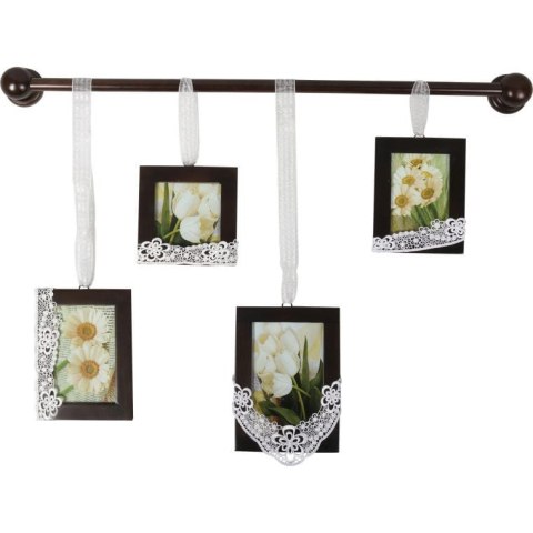Zestaw 4 dekoracyjnych ramek na zdjęcia prostokątne