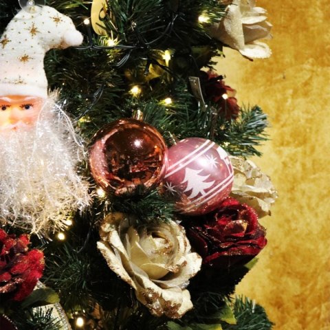 Zestaw 6 Różowych Bombek Dekorowanych Plastikowych o Średnicy 8cm