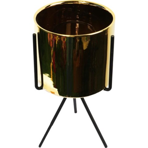 Złota Ceramiczna Osłonka na Metalowym Trojnogu 27 cm