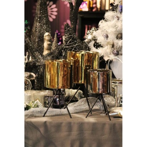 Złota Ceramiczna Osłonka na Metalowym Trojnogu 27 cm
