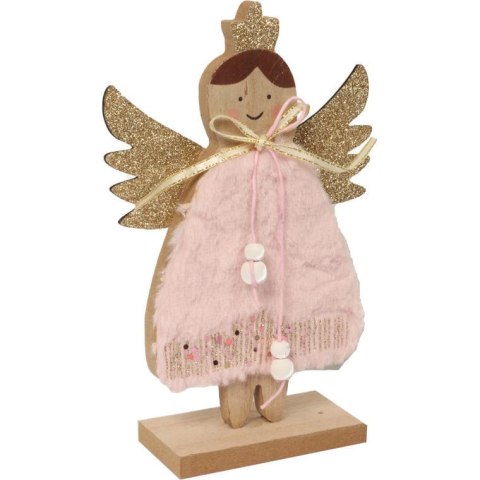 Anioł drewniany z futerkiem, G19413