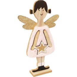 Anioł drewniany z futerkiem Wielkość: 30X19 cm