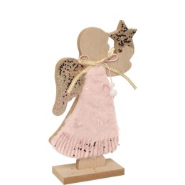 Anioł drewniany z futerkiem